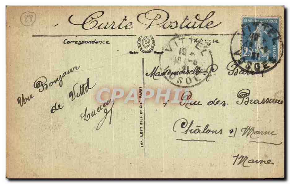 CPA Vittel La Promenade et les Jardins — Rückseite