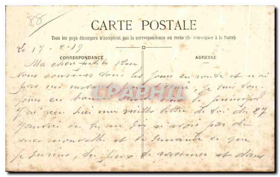 CPA Les Vosges Saint Die Meutthe a la Vanne de Pierre — Rückseite