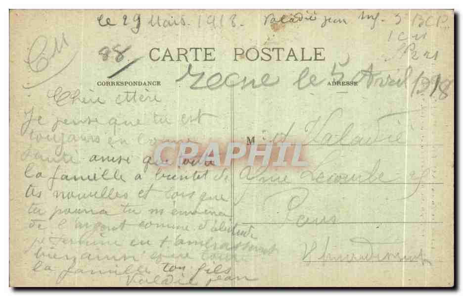CPA Saint Die Rue Les Vosges Massif De L Ormont Le Sapin Sec Ou Chaire Du Diable — Rückseite