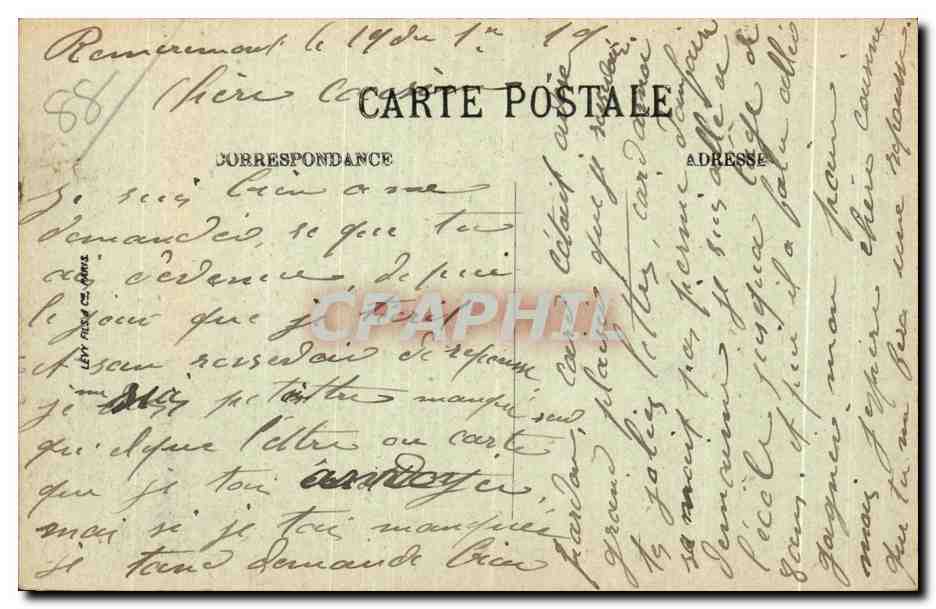 CPA Remiremont Le Fort de Parmont — Rückseite