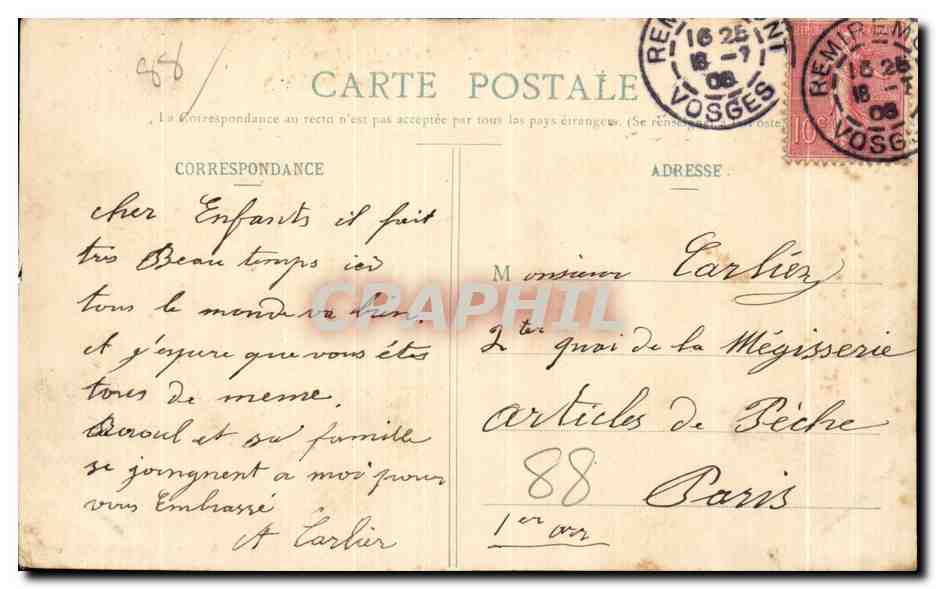 CPA Remiremont Vue generale du Parmont — Rückseite