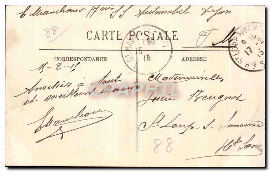 CPA Remiremont Vallee de la Moselle prise du Parmont — Rückseite