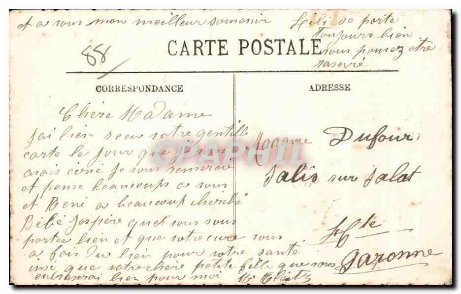 CPA Plombieres Le Casino — Verso