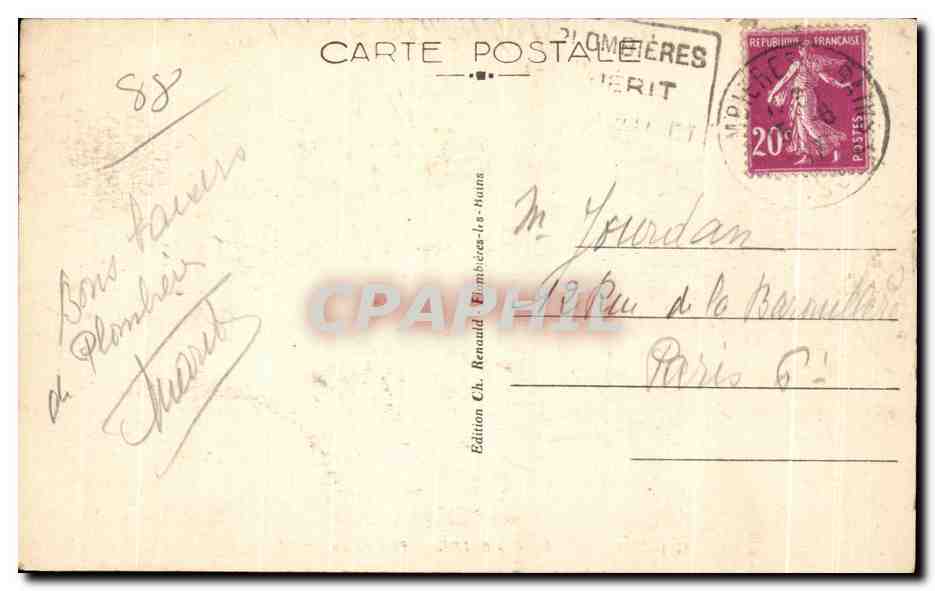 CPA Plombieres les Bains Piscine du Petit Moulin — Verso