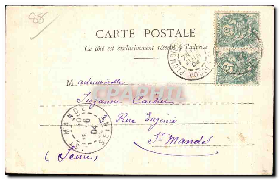 CPA Plombieres Bain Romain — Verso