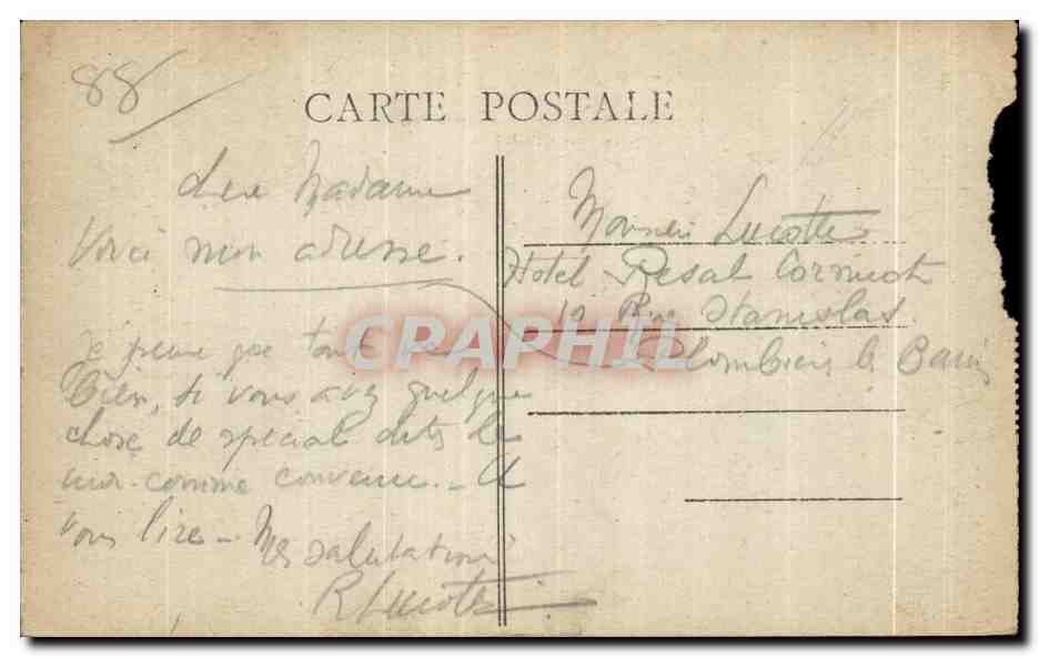 CPA Plombieres les Bain Rue Stanislas — Rückseite