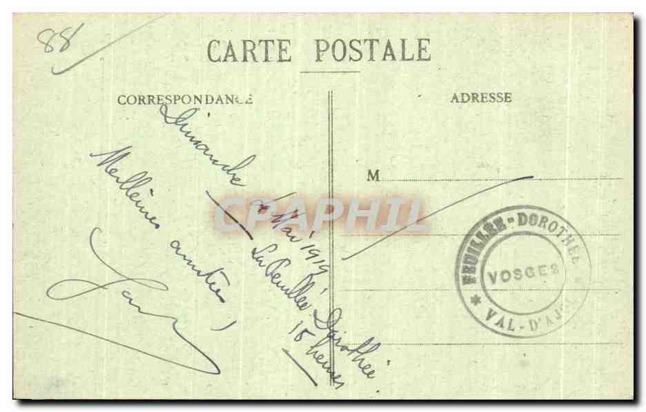 CPA Environs de la Feuillee Dorothee Hotel La Grande Tanchotte et Ruines de I Abbaye d Herival — Rückseite