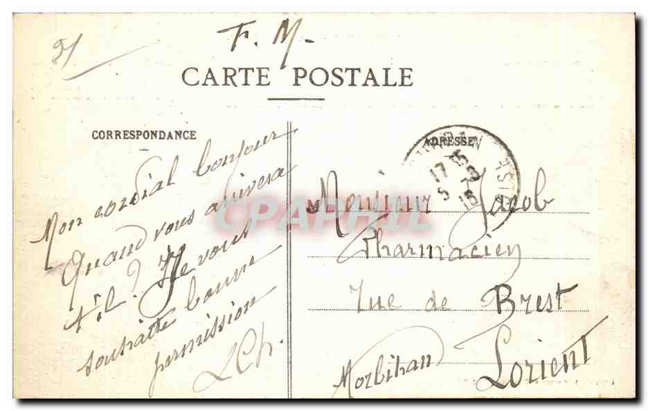 CPA Dourdan Vue generale Historique de la Ville — Rückseite