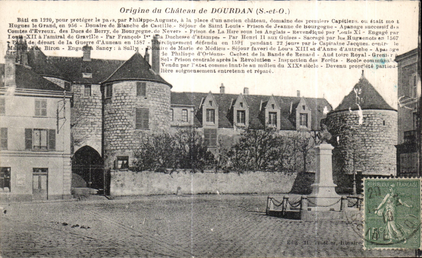 CPA Origine du Chateau de Dourdan Bati en 1220 par Philippe Auguste