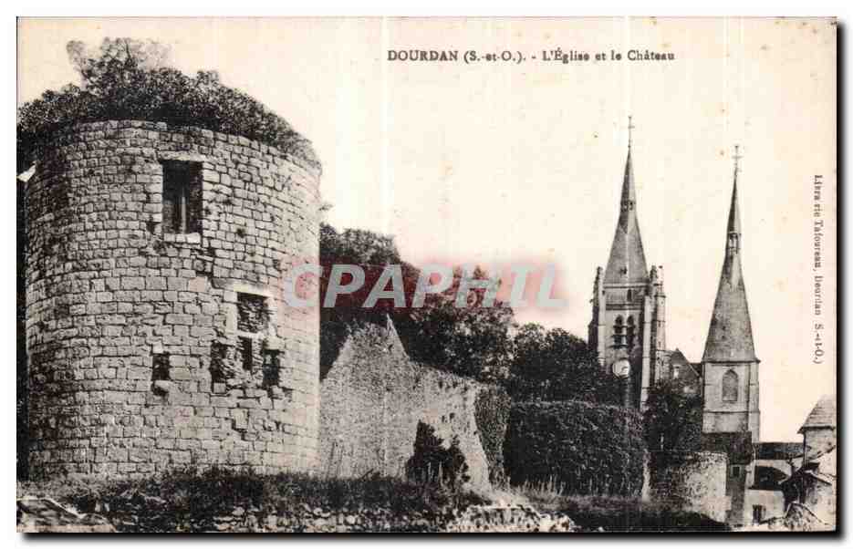 CPA Dourdan L Eglise et le Chateau