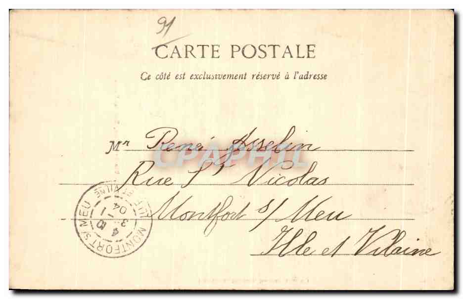 CPA Dourdan Vue de I Eglise Rue des Fosses — Rückseite