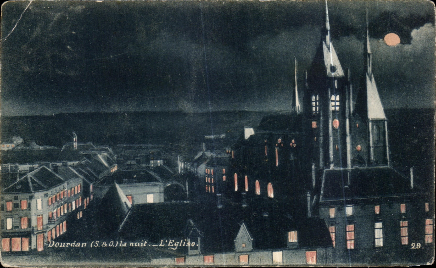 CPA Dourdan la nuit L Eglise