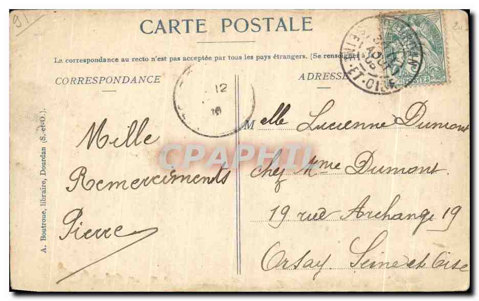 CPA Dourdan la nuit L Eglise — Rückseite