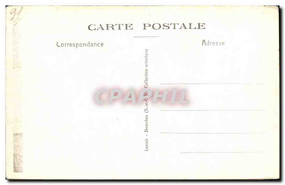 CPA Dourdan Porte ancienne Sculptee plein bois Rue Saint Pierre — Rückseite