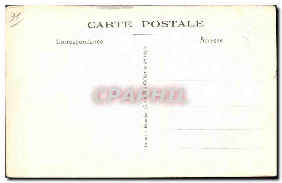 CPA Dourdan Porte ancienne Sculptee plein bois Rue Saint Pierre — Rückseite