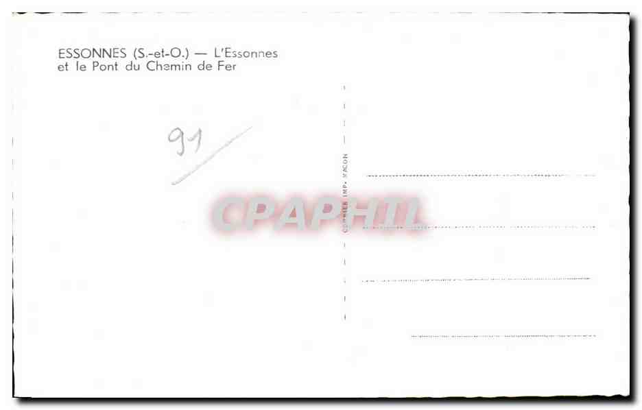 CPA Essonnes L Essonnes et le Pont du Chemin de Fer — Rückseite