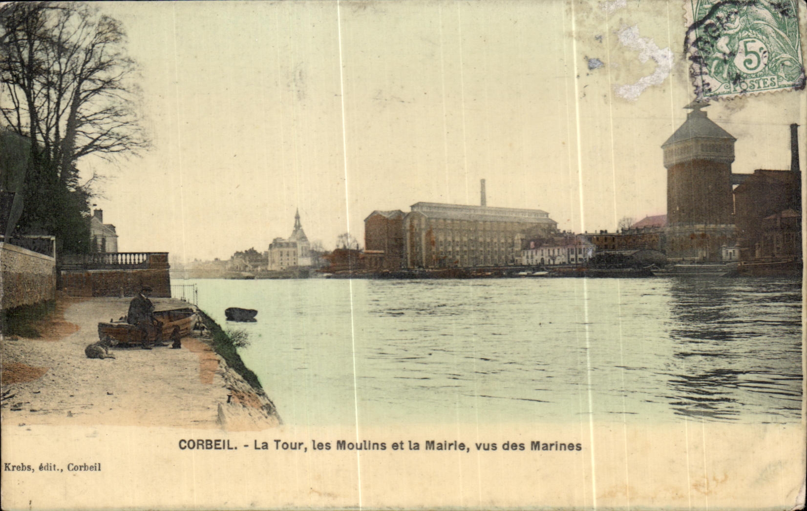 CPA Corbeil La Tour les Moulins et la Mairie vus des Marines