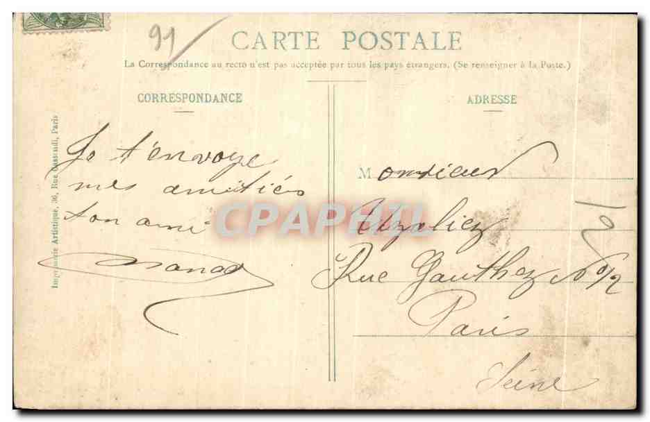 CPA Corbeil La Tour les Moulins et la Mairie vus des Marines — Back