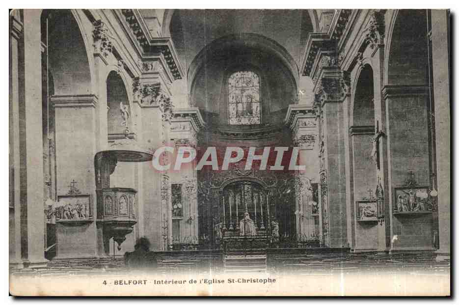 CPA Belfort Interieur de I Eglise St Christophe