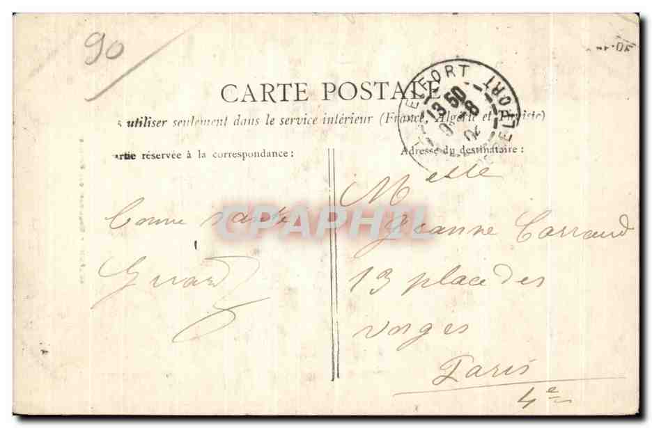 CPA Belfort Monument des Moblies — Verso