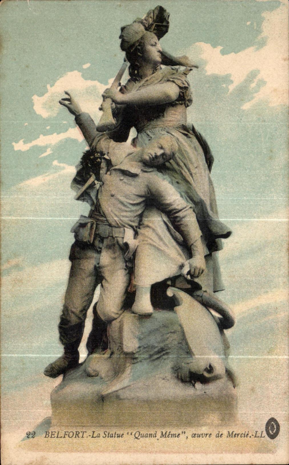 CPA Belfort La Statue Quand Meme oeuvre de Mercie