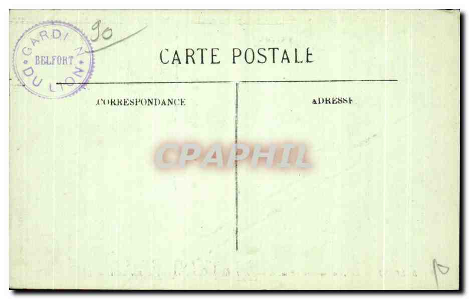 CPA Belfort le Lion Bartholdi — Verso
