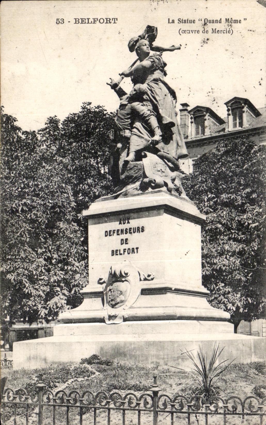 CPA Belfort La Statue Quand Mene (oeuvre de Mercie) 