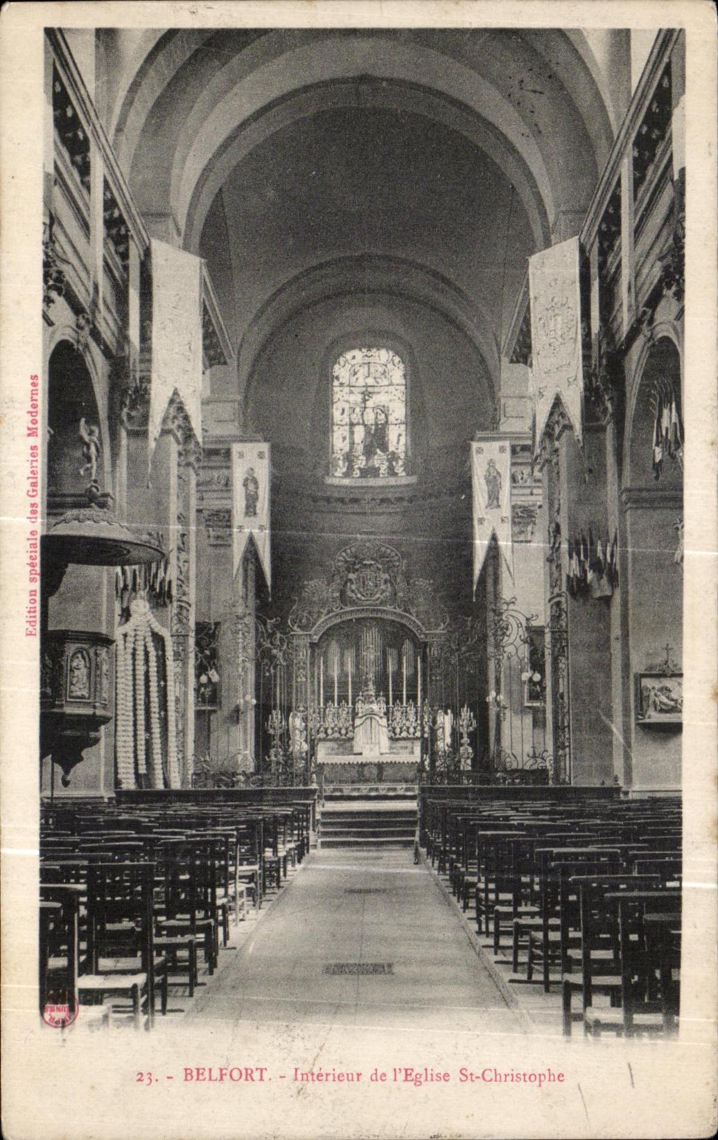 CPA Belfort Interieur de I Eglise St Christophe
