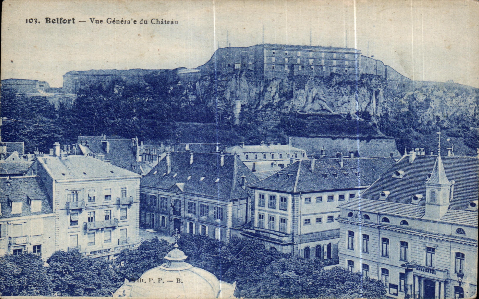 CPA Belfort vue Generale du Chateau