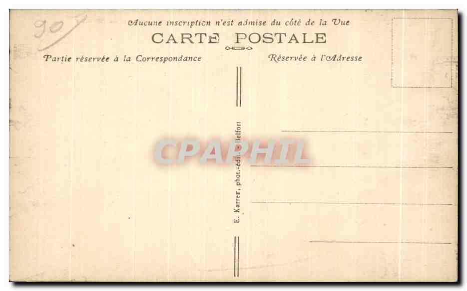 CPA Belfort (Territoire) Square du Souvenir — Verso