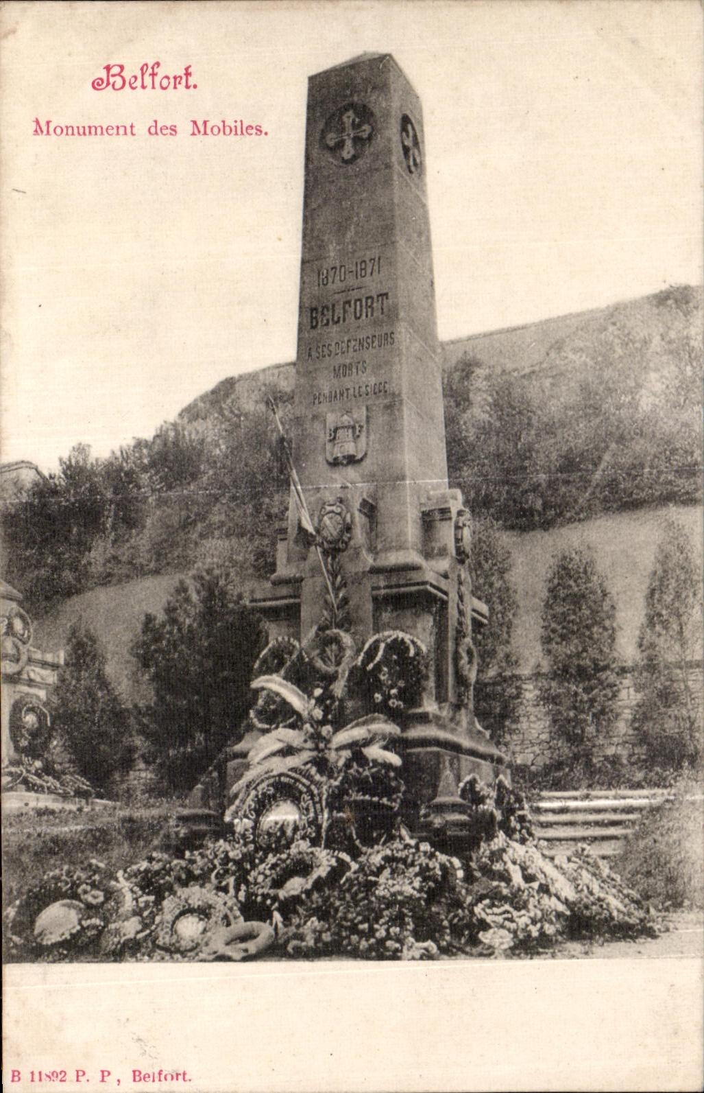 CPA Belfort Monument des Mobiles Militaria 