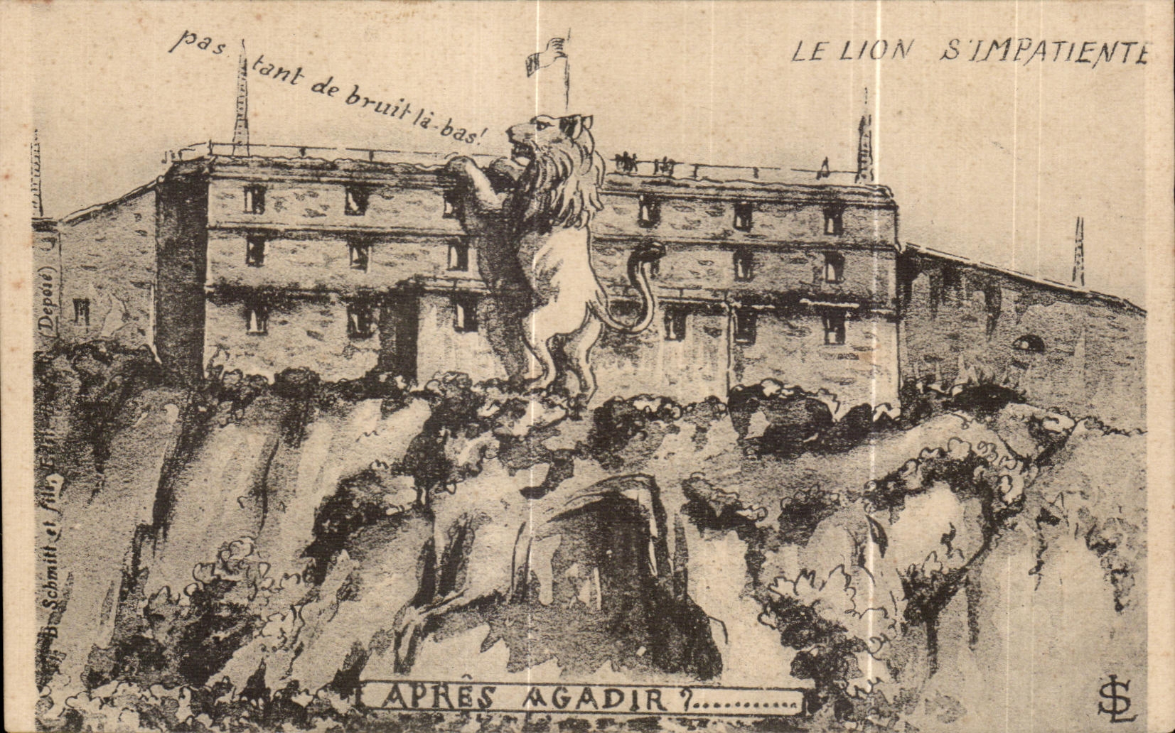 CPA Apres Agadir Belfort Le lion s impatiente Maroc Morrocco