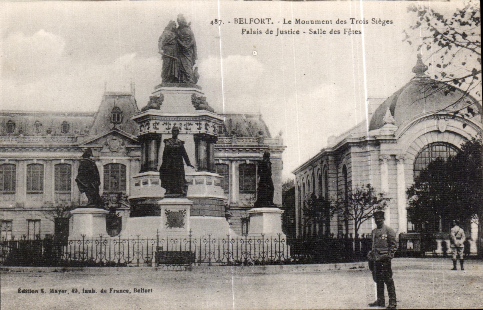CPA Belfort Le Monument des Trois Sieges Palais de Justice Salle des fetes