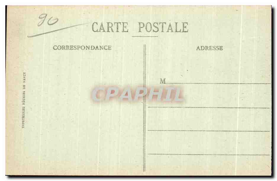 CPA Belfort La Place d Armes L Hotel de Ville Le Chateau — Verso