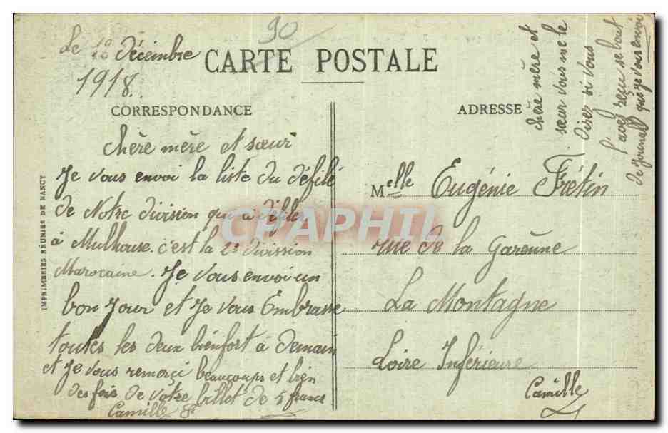 CPA Belfort Le Chateau et la Quartier Vauban Militaria  — Rückseite
