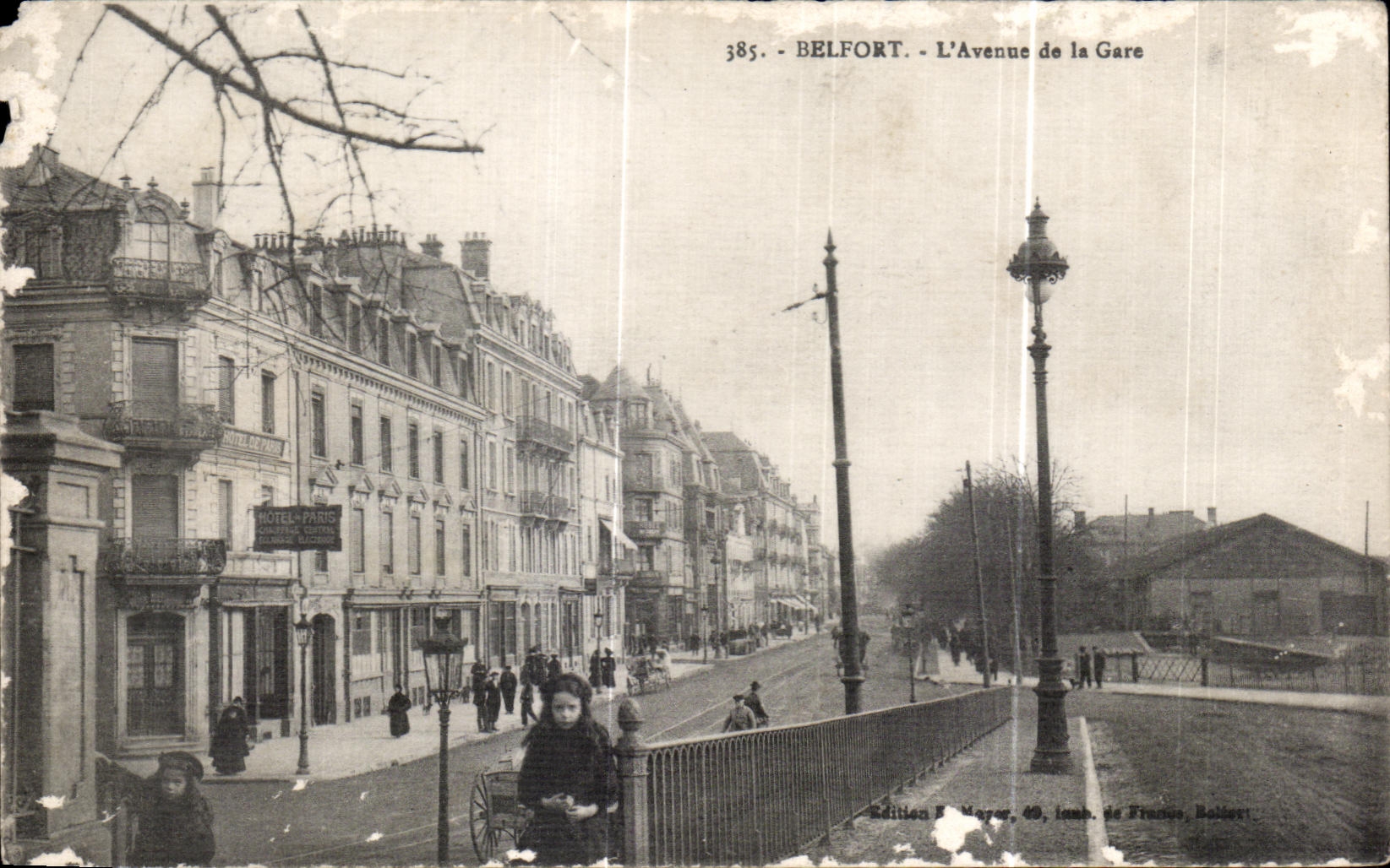 CPA Belfort L Avenue de la Gare Enfants