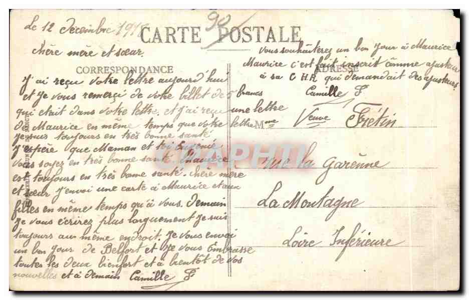 CPA Belfort L Avenue de la Gare Enfants — Verso