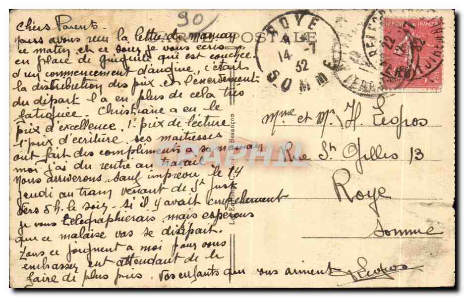 CPA Belfort Place de la Republique — Verso