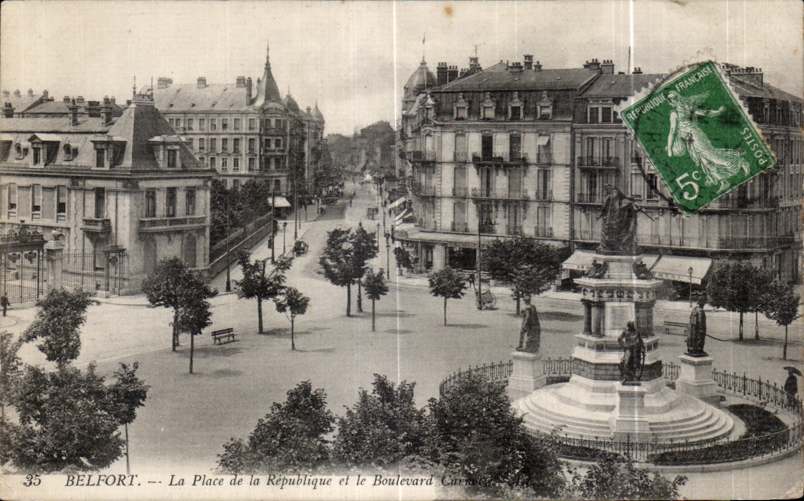CPA Belfort La Place de la Republique et le Boulevard 