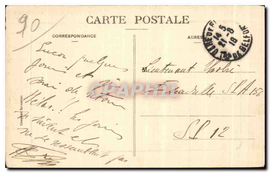 CPA Belfort Aux defenseurs de Belfort Militaria  — Rückseite