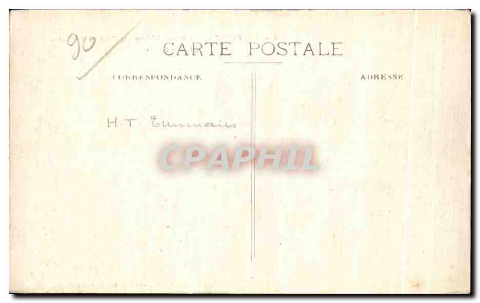 CPA Belfort La Place d Armes l Hotel de Ville et le Chateau — Verso