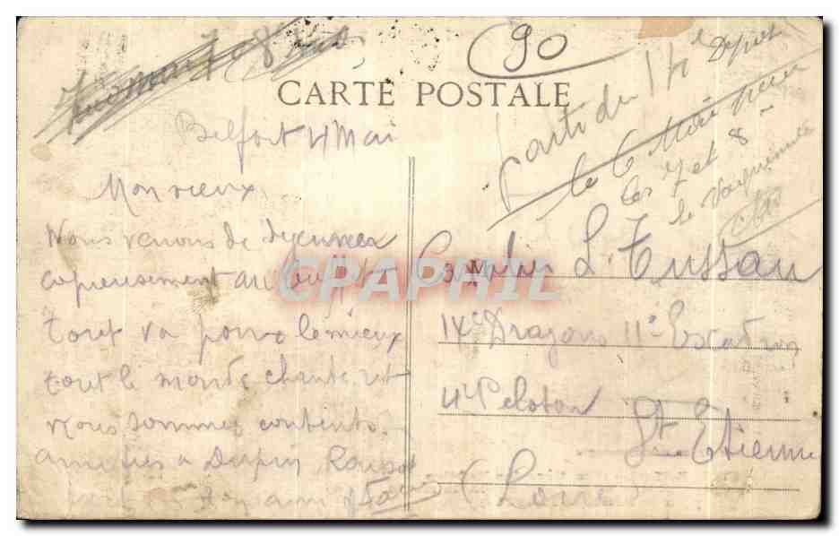 Belfort — Cimetière des Mobiles — Monument élevé à la mémoire des soldats morts pour la Patrie 1870-1871 — Reverso