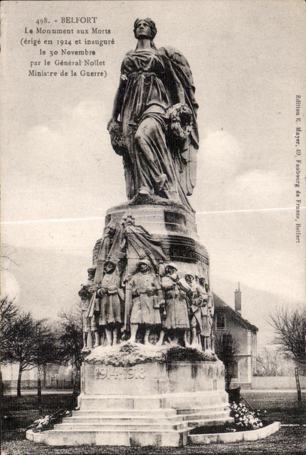 CPA Belfort Le Monument aux Morts Militaria 
