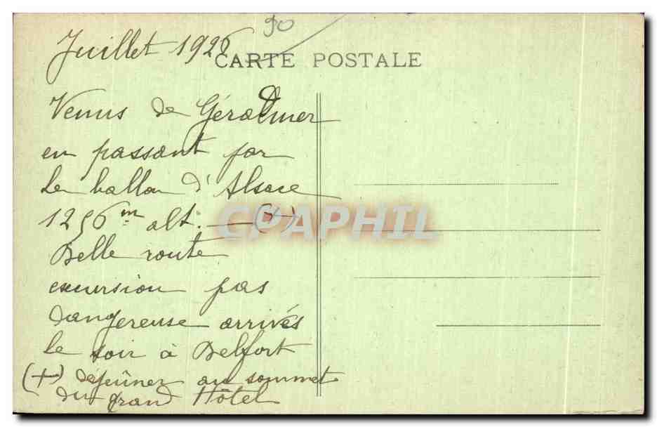CPA Belfort Le Monument aux Morts Militaria  — Verso