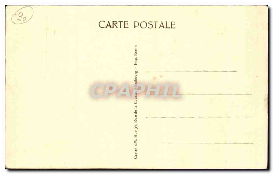 CPA Belfort Le Pont Strategique Et Le Marche Au Le Chateau Et Le Lion — Rückseite