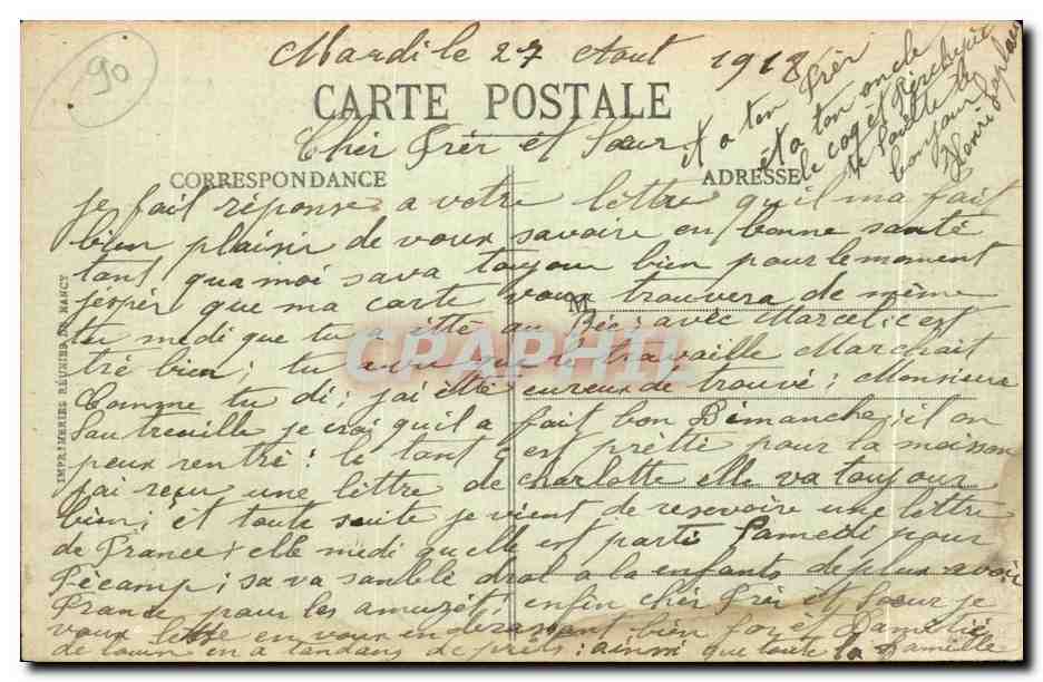 CPA Belfort Le Chateau et le Lion En bas I Arsenal La Prison L Hotel de Ville — Rückseite