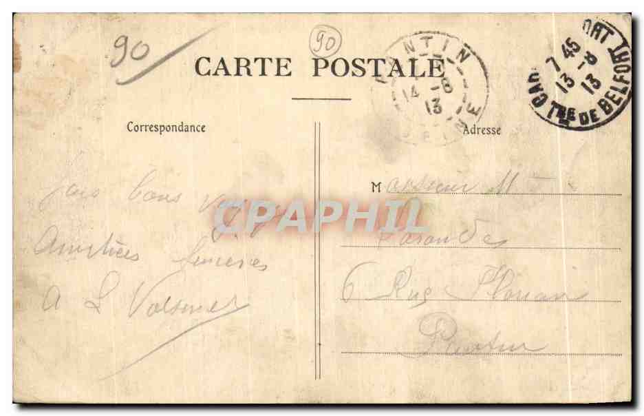 CPA Belfort Vue generale du Chateau Lion  — Verso