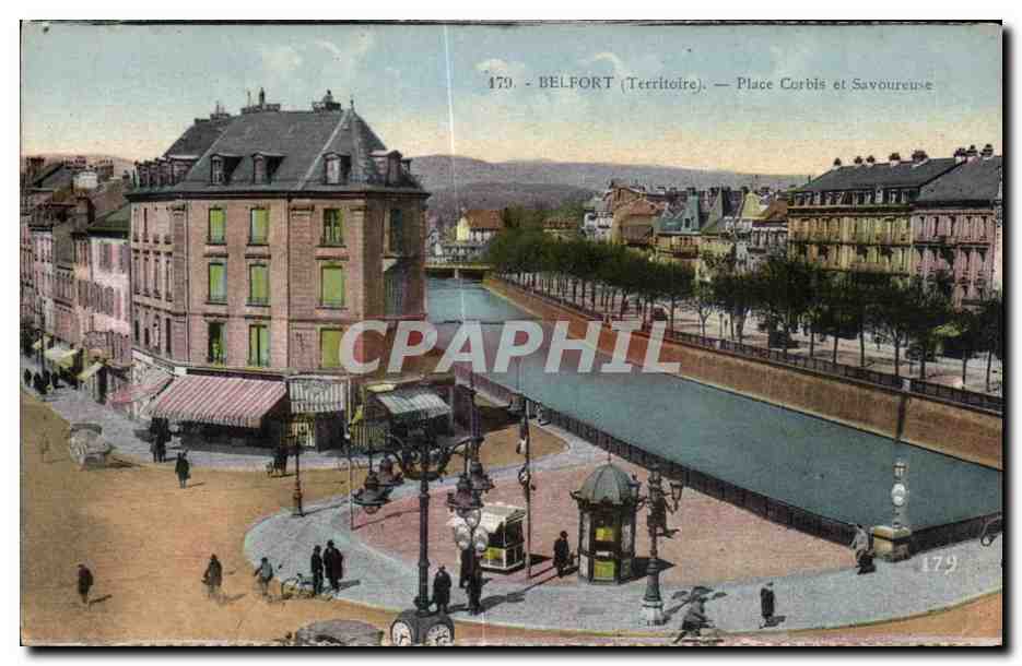 CPA Belfort (Territoire) Place Corbis et Savoureuse