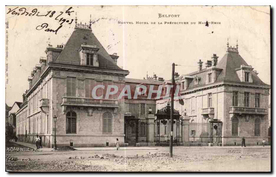 CPA Belfort Nouvel Hotel De La Prefecture Du Haut Rhin