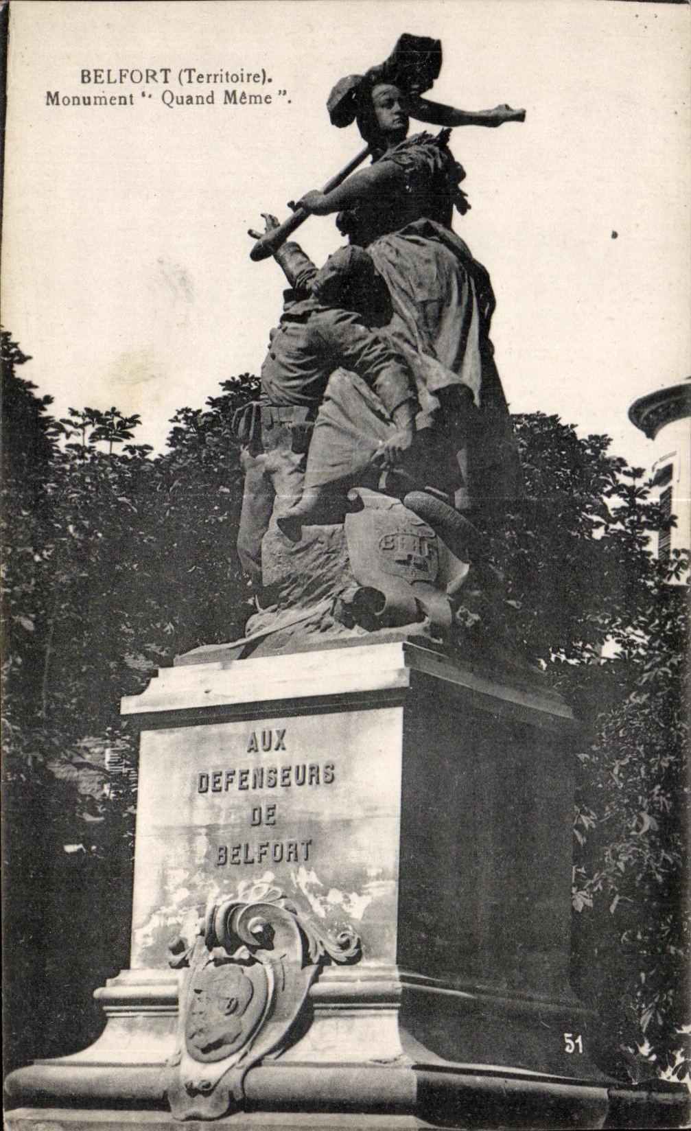 CPA Belfort (Territoire) Monument Quand Meme